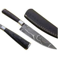 Damascus handmade chef knife sharped blade with free leather sheath